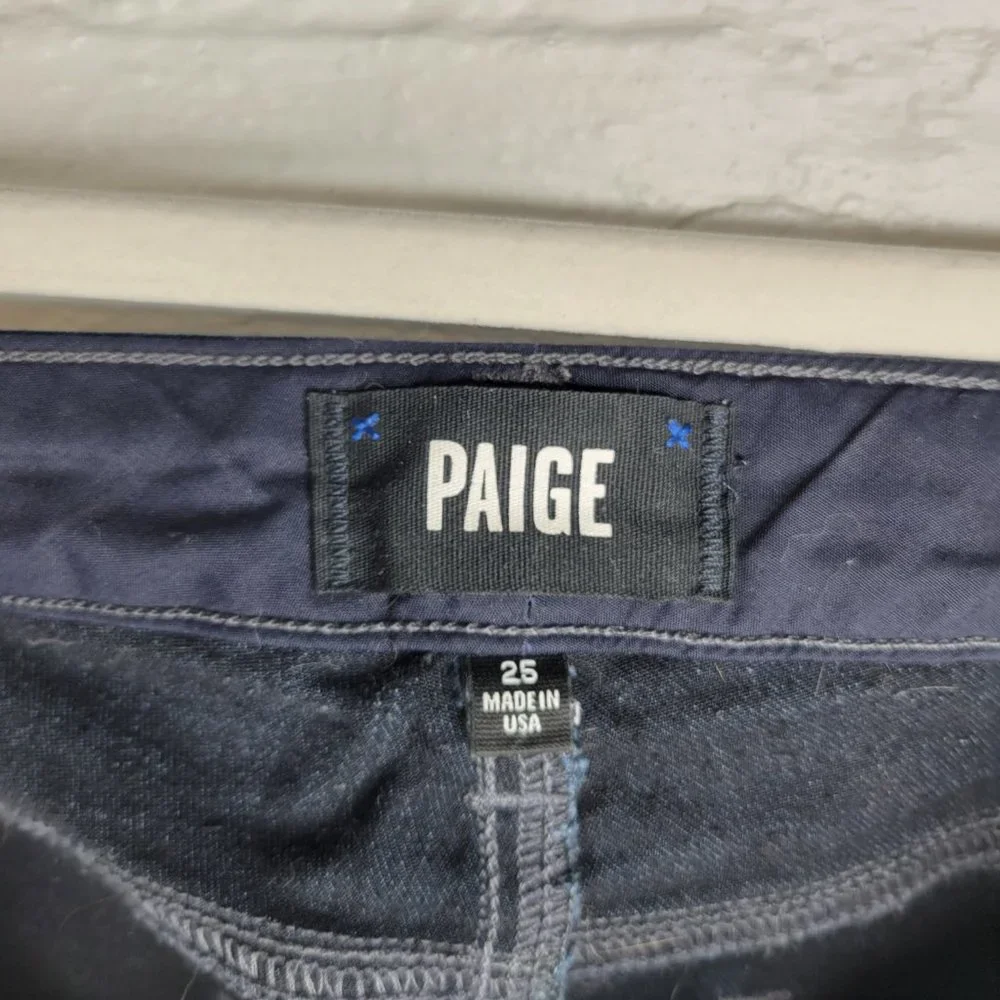 Paige Women's Size 25 Jeans Edgemont Zippers - Picture 5 of 6